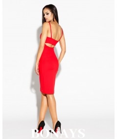 czerwona dopasowana sukienka Dursi