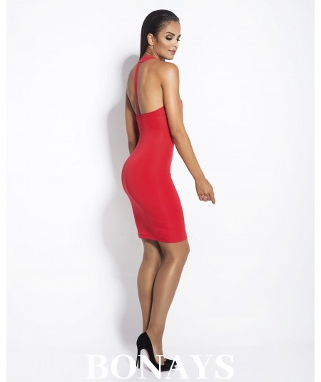 czerwona dopasowana sukienka na imprezę Dursi