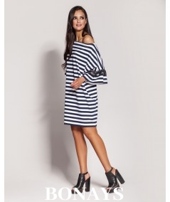 prosta sukienka w marynarskie paski Dursi model Peti