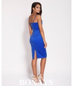 Dopasowana krótka niebieska sukienka Dursi