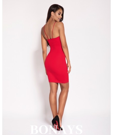 Czerwona dopasowana sukienka mini - dursi