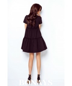czarna oversizowa sukienka IVON - sukienka pola