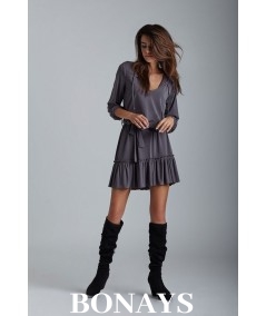 Lużna sukienka z dekoltem w kształcie litery V