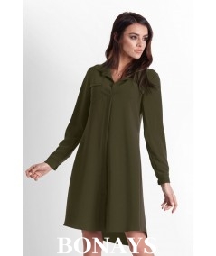 Koszulowa sukienka damska - czarna