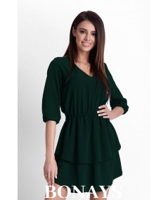 sukienka w stylu boho - sukienka z dekoltem, czarna sukienka