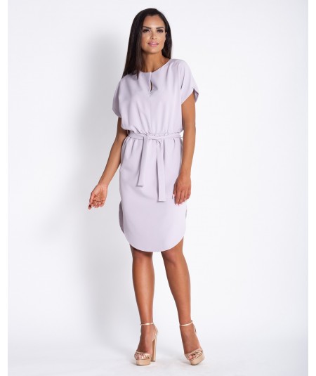 Szara sukienka ze stójką - Dursi