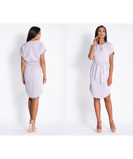 Szara sukienka ze stójką - Dursi