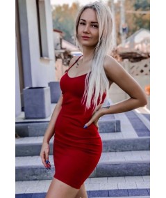 Czerwona dopasowana sukienka Dursi Famiro