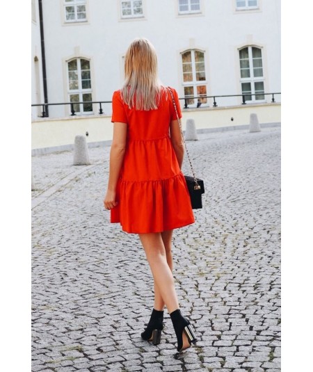 Czerwona oversizowa sukienka dzienna IVON