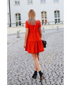 Czerwona oversizowa sukienka dzienna IVON