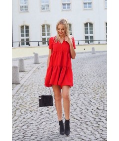 Czerwona oversizowa sukienka dzienna IVON