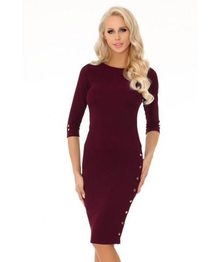 bordowa prosta sukienka merribel