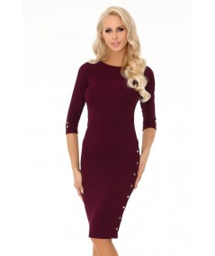 bordowa prosta sukienka merribel