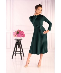 butelkowa sukienka midi plisowana 