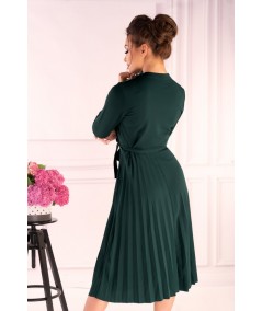 butelkowa sukienka midi plisowana 