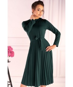 butelkowa sukienka midi plisowana 