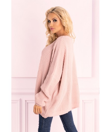 Uniwersalny pudrowy sweter damski AMARDANIS