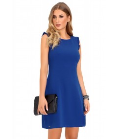 niebieska sukienka biznesowa 