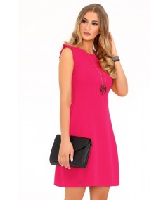 malinowa biznesowa sukienka 