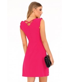 malinowa biznesowa sukienka 