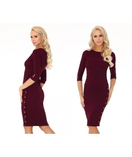 bordowa prosta sukienka merribel