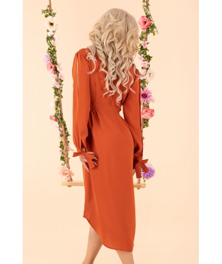 lekko pomarańczowa sukienka merribel Mallani 