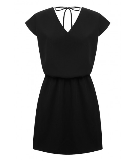 czarna dzienna sukienka z gumka IVON