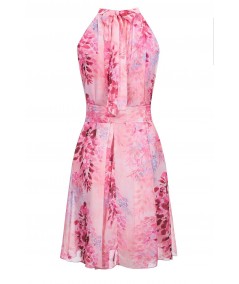 rózowa sukienka z wiązaniem w pasie LIV marki IVON