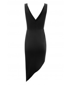 czarna asymetryczna sukienka IVON model GAJA