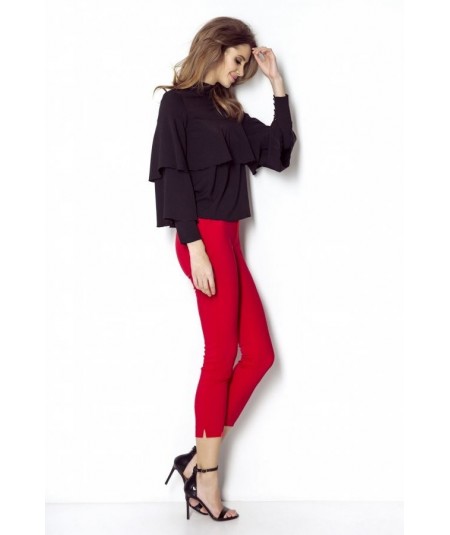 czarna bluzka z falbankami ivon