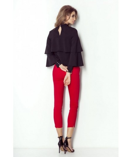 czarna bluzka z falbankami ivon