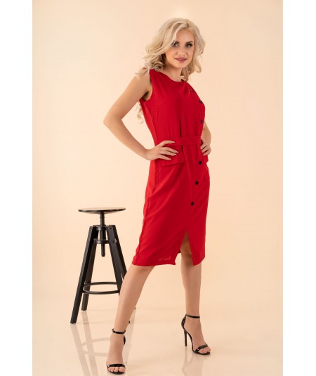 czerwona sukienka z guzikami merribel Eqalisa 