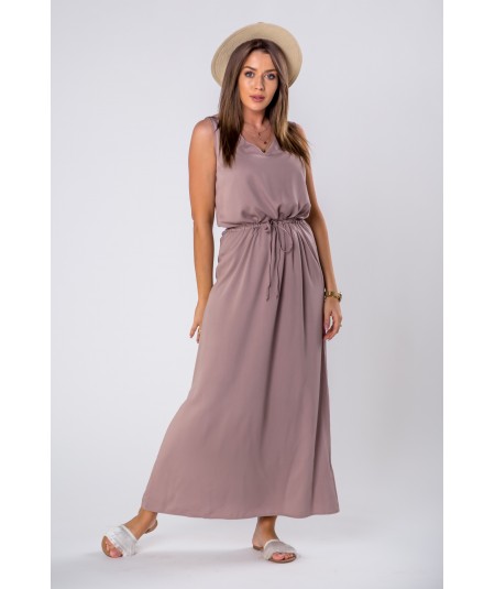 beżowa sukienka midi merribel