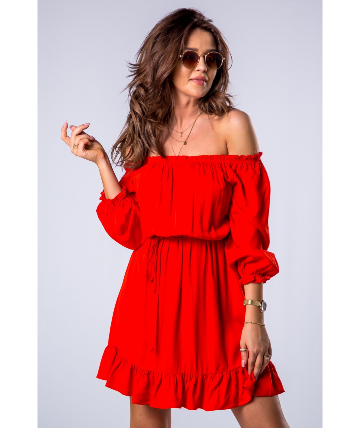 czerwona hiszpanka sukienka merribel