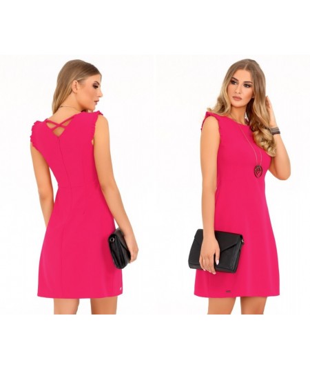 malinowa biznesowa sukienka 