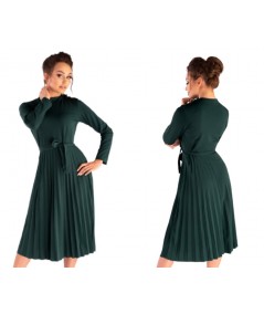 butelkowa sukienka midi plisowana 