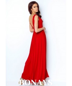 czerwona sukienka maxi na wesele