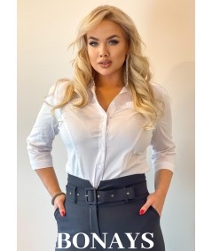 Elegancka klasyczna koszula biała w rozmiarach Plus Size