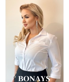 Elegancka klasyczna koszula biała w rozmiarach Plus Size