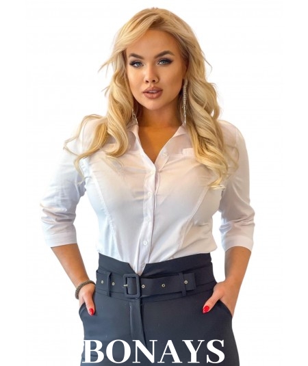 Elegancka klasyczna koszula biała w rozmiarach Plus Size