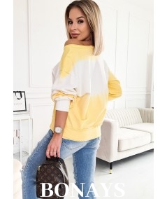 Żółta bluza damska efekt farbowania