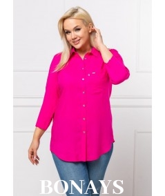 Casualowa koszula Plus size w kolorze różowym