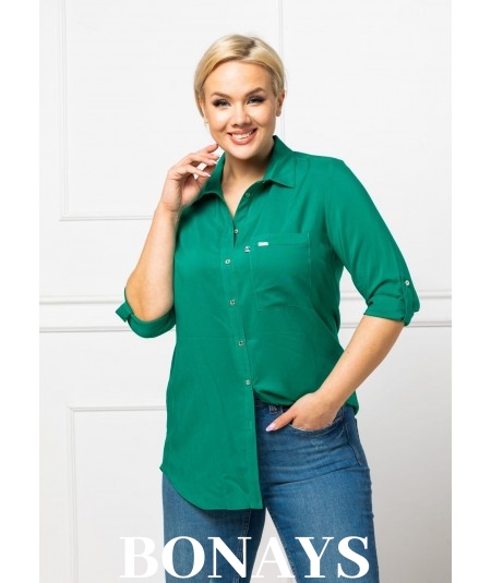 Casualowa koszula Plus size w kolorze zielonym