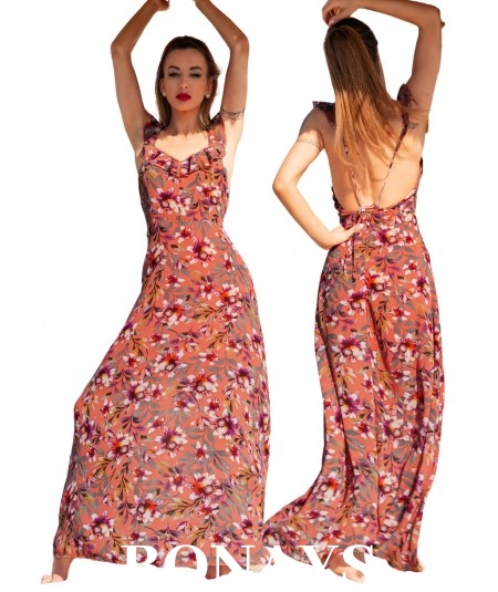 Sukienka maxi z głębokim dekoltem na plecach Trina