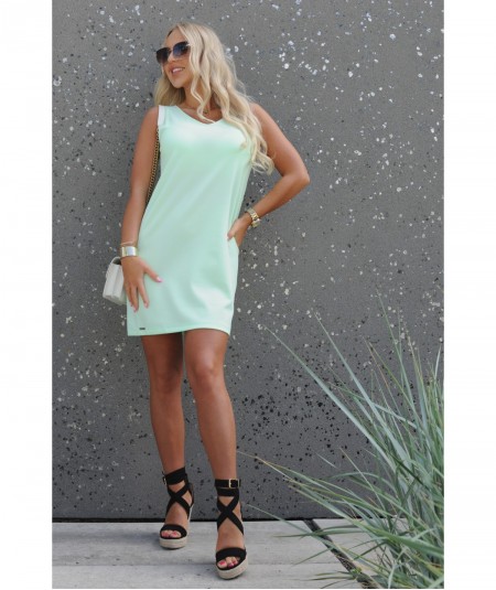 Elegancka sukienka o prostym fasonie Bianca miętowa