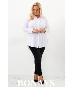 Klasyczna biała koszula damska plus size