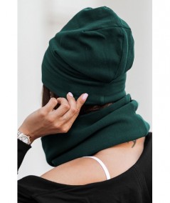 Zielony komplet czapka i komin bawełna
