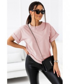 Różowy t-shirt bawełniany Lauren