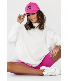 Śmietankowa bluza Cornelia ze stójką i przeszyciami