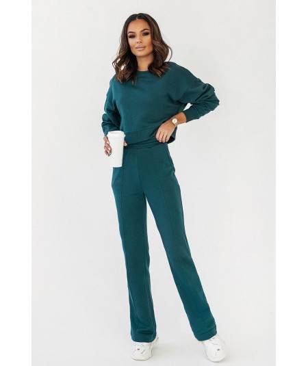 Zielone spodnie dresowe z przeszyciami Lamamia